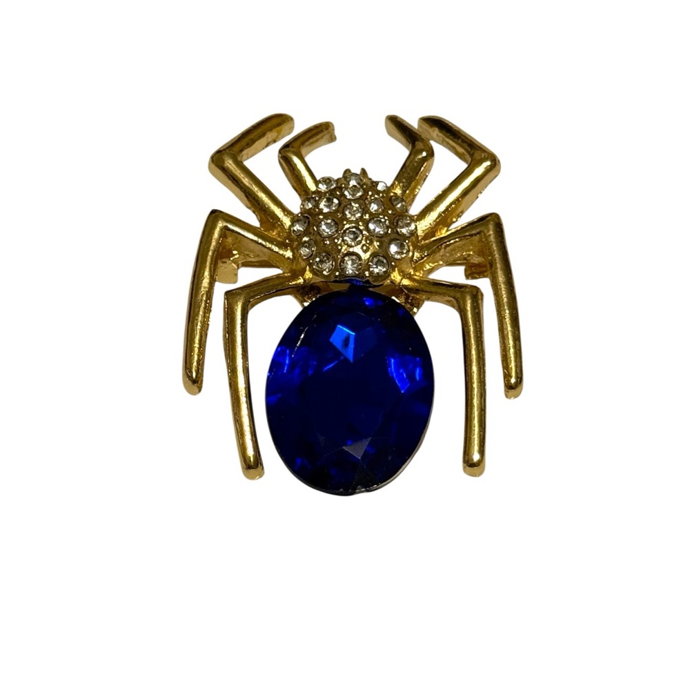 Blue Spider Brooch